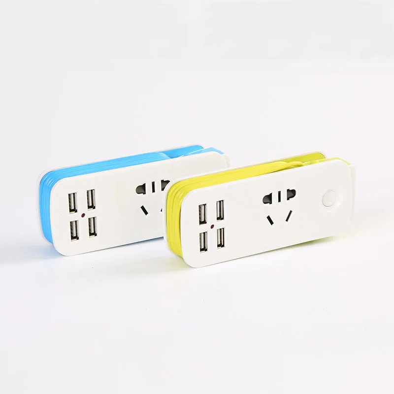 

US Plug Extension Socket Outlet Portable Travel Power With 4 USB Smart Charger Wall 1.5M Extension Cord Socket