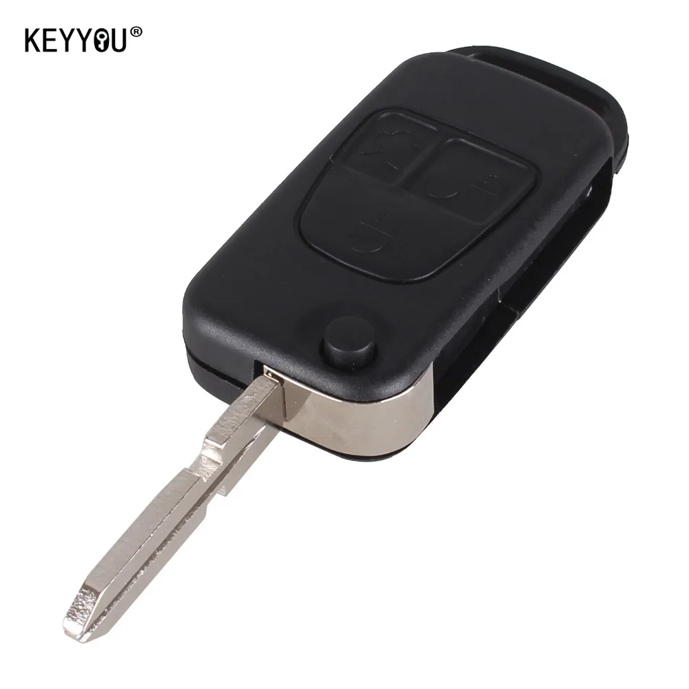 

KEYYOU 5pcs Flip Folding 3 Button Remote Flip Folding Key Shell Fob For Mercedes Benz ML C S Class ML320 C230 ML430 key Case