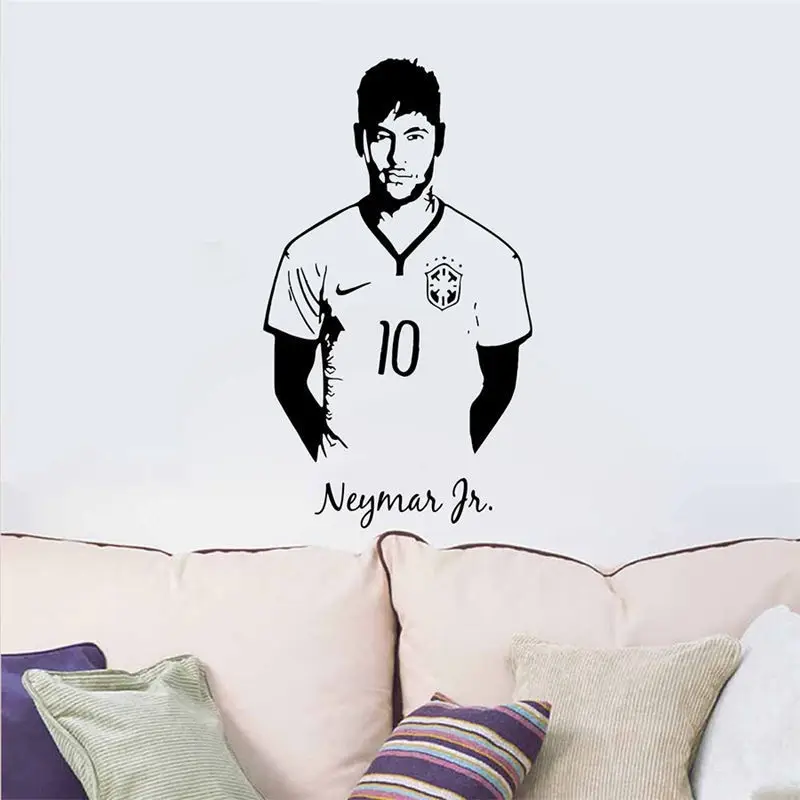 Neymar Vinyl Wall Stickers Kids Room Paris Club Football Player Decal Livingroom Bedroom Home Decoration Art Poster Mural W103