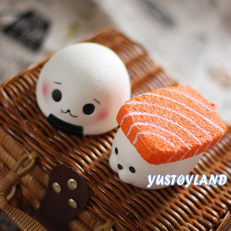 imágenes para 10 Unids/lote Blando Super Lento Aumento Jumbo Japón Kawaii Bola de Arroz Sushi de Salmón Lindo Perfumado Pan Pastel De Niño Teléfono de Juguete correa imágenes para 10 Unids/lote Blando Super Lento Aumento Jumbo Japón Kawaii Bola de Arroz Sushi de Salmón Lindo Perfumado Pan Pastel De Niño Teléfono de Juguete correa