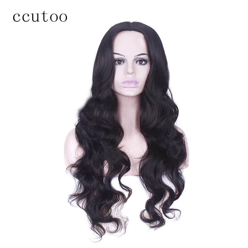 Ccutoo Kim Kardashian женский парик 70 см черные длинные волнистые синтетические волосы для