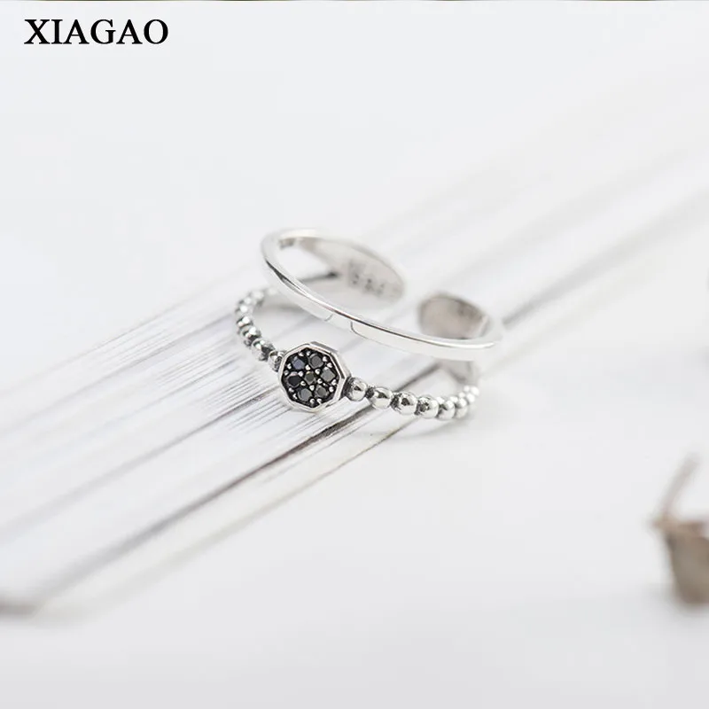 XIAGAO 2018 женские кольца из стерлингового серебра 925 пробы открытые Регулируемые на