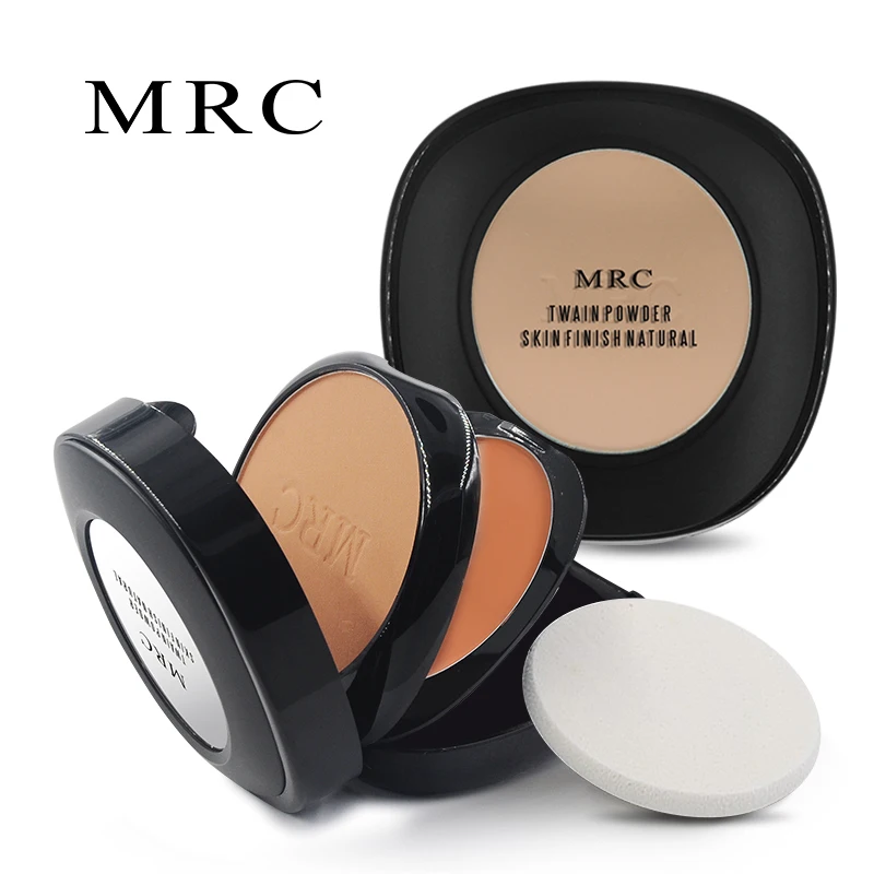 

MRC Face Foundation Dual Cream & Powder Compact Palette Base Contour Makeup Palette Concealer with Puff
