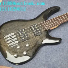 Новинка, 4 струны, электрическая бас-гитара серого цвета с тигровыми полосками, корпус из липы, сделано в Китае 2036