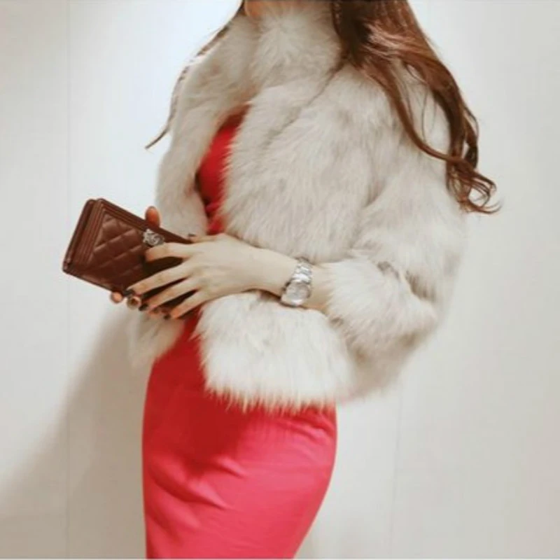 prom dress with fur shawl