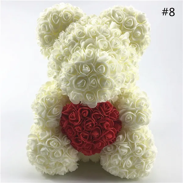 Горячая творчества подарок на день Святого Валентина 19 цветов PE розовый медведь с сердцем свадебное украшение девушка подарки Подарок на годовщину - Цвет: No.8