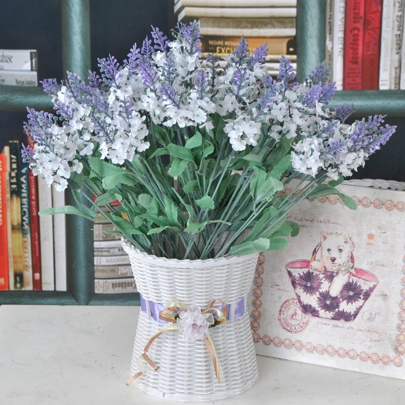 

10 Heads Hot Sale Provence Lavender Artificial Flower European Pastoral Decorative Flower Home Decoration Fake Flower