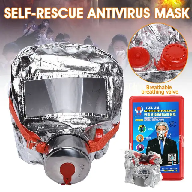 US $12.13  Smoke Fire-Mask Filtering Respiratory Protective Devices for Hotel Household Firefighting Escape Se