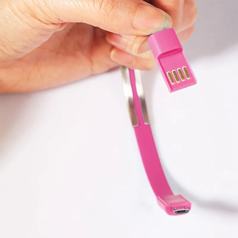 USB كابل شحن سوار الأزياء الملونة المعصم الهاتف المحمول البيانات مزامنة شاحن الحبل ل iphone xiaomi سامسونج
