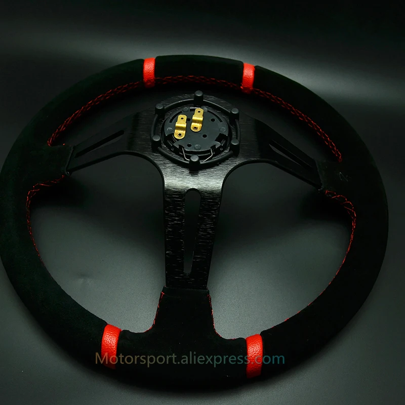 suede leather steering wheel  (2)