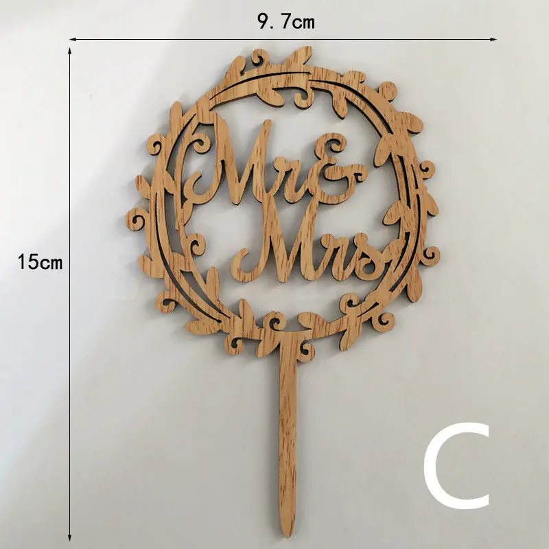 1 шт. из дерева в деревенском стиле топперы на свадебный торт украшение для мероприятия вечеринки товары для украшения торта вечерние украшения Mariage торт топпера