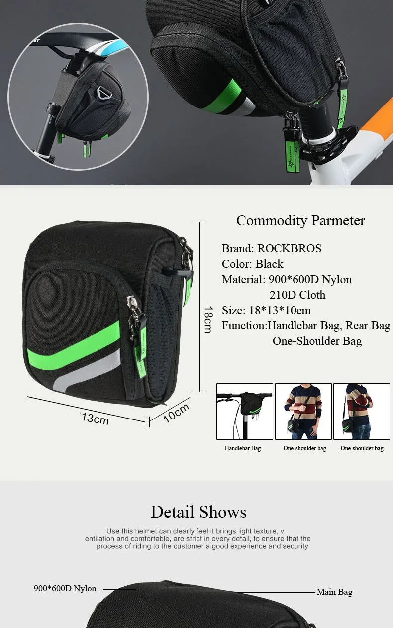 Perfect RockBros Potable Front Handlebar Cycling Bag Mtb Bike Bag Top Tube Handlebar Bicycle Bags Cycle Tool Bags Bike Accessories 12