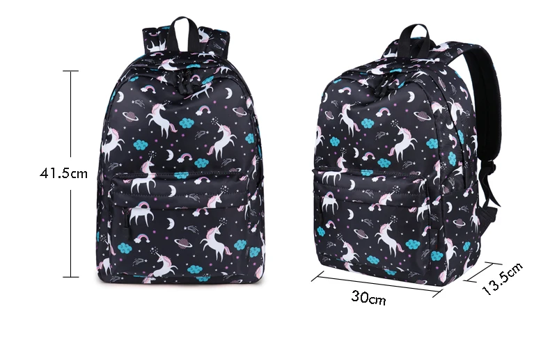 Tourya водонепроницаемые женские сумки милый единорог с животным принтом школьный рюкзак для девочек-подростков рюкзак для ноутбука Mochila Escolar