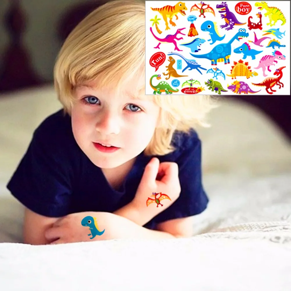 25 Style Child Love Temporary font b Body b font Art Toys Cute Dinosaurs Flash Tattoo