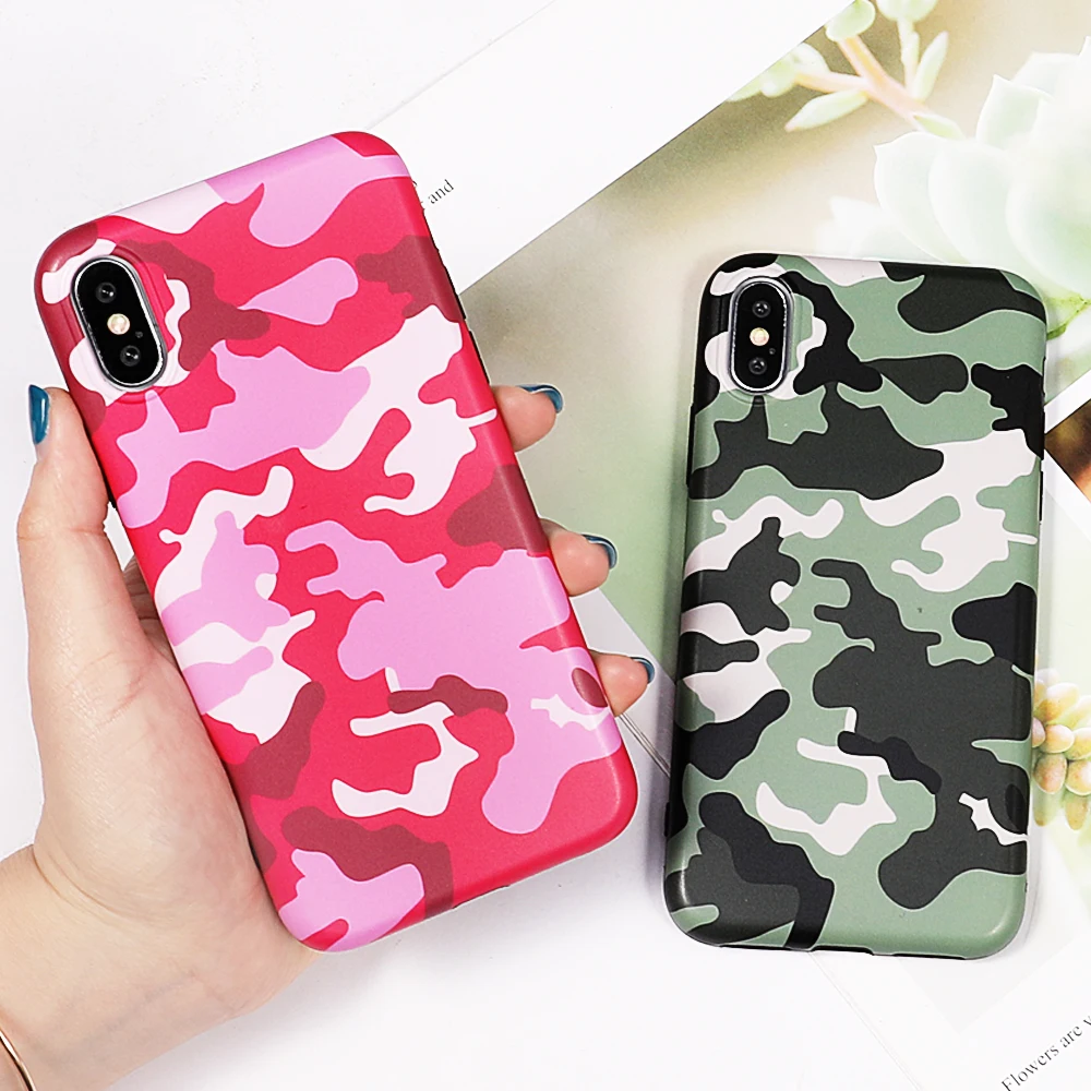 

UBERAY Camouflage Color Phone Case For iPhone XS Max XR XS X 6 6S 7 8 Plus Soft IMD Protective Phone Back Cover Coque Gifts