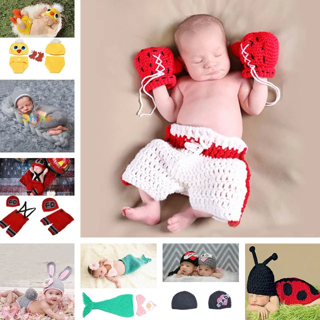 Latest Baby Boy Boxing Clothes Set for Photography Newborn Baby Ctochet