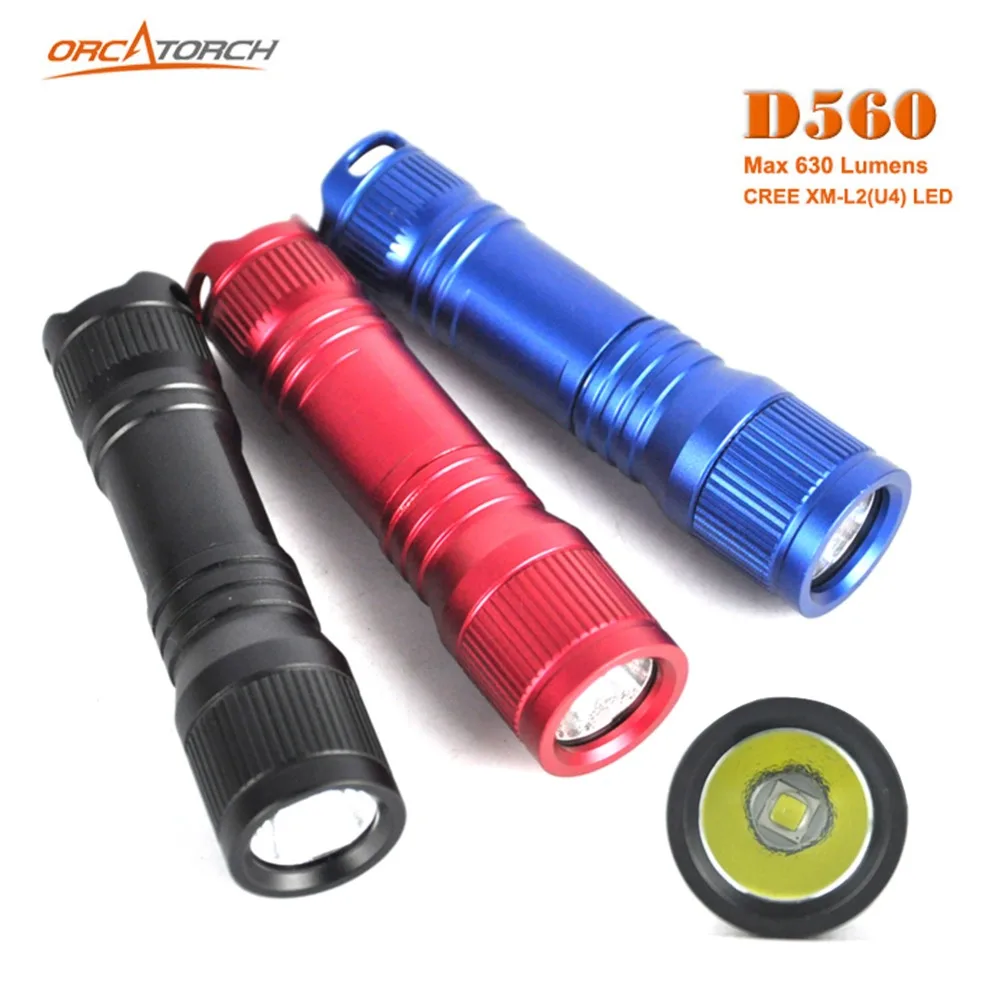ORCATORCH D560 Mini Diving Flashlight Scuba Diving Light Submarine