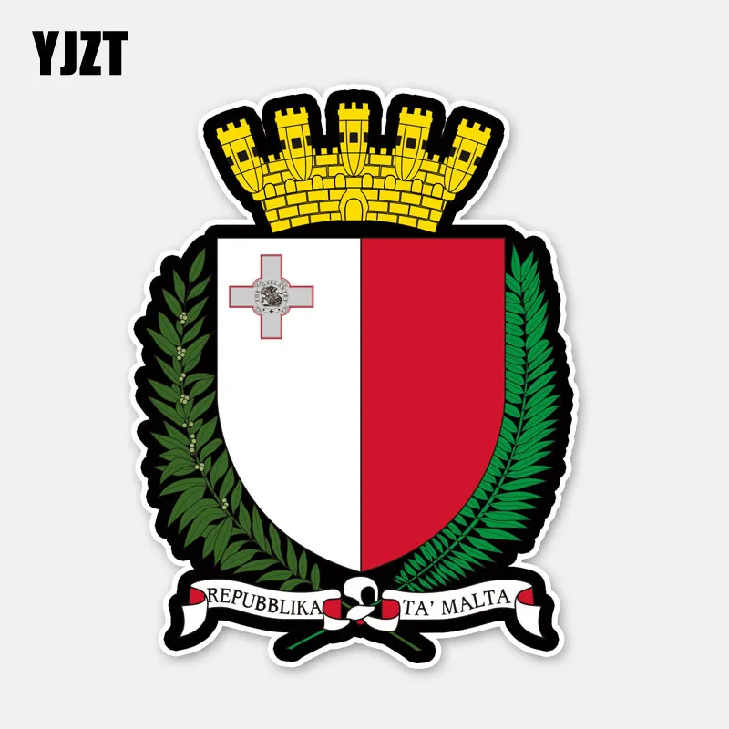 YJZT 10CM*13CM Car Window REPUBBLIKA TA'MALTA Flag Funny Decal Car