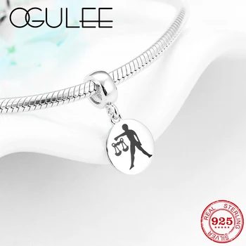

Real 925 Sterling Silver 12 Constellation Libra Charms Pendants Beads Fit Original Pandora Bracelet Bangle Charm Jewelry making