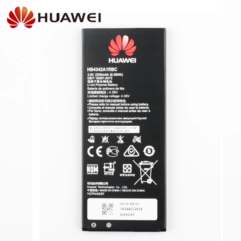 

Original Replacement Battery HB4342A1RBC For Huawei y5II Y5 II 2 SCL-TL00 Honor 4A Honor 5A Ascend 5+ Y6 LYO-L21 2200mAh