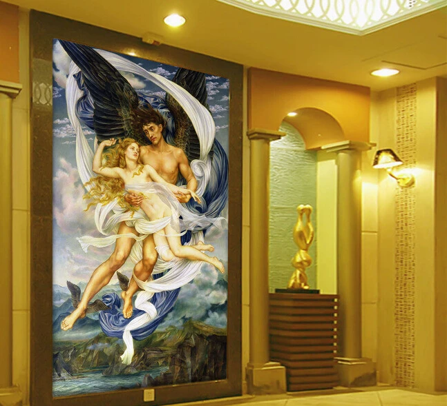 

Custom 3D wallpaper, Polly Elias and Russian Swiss Pattaya mythology painting for entrance, living room backdrop vinyl wallpaper