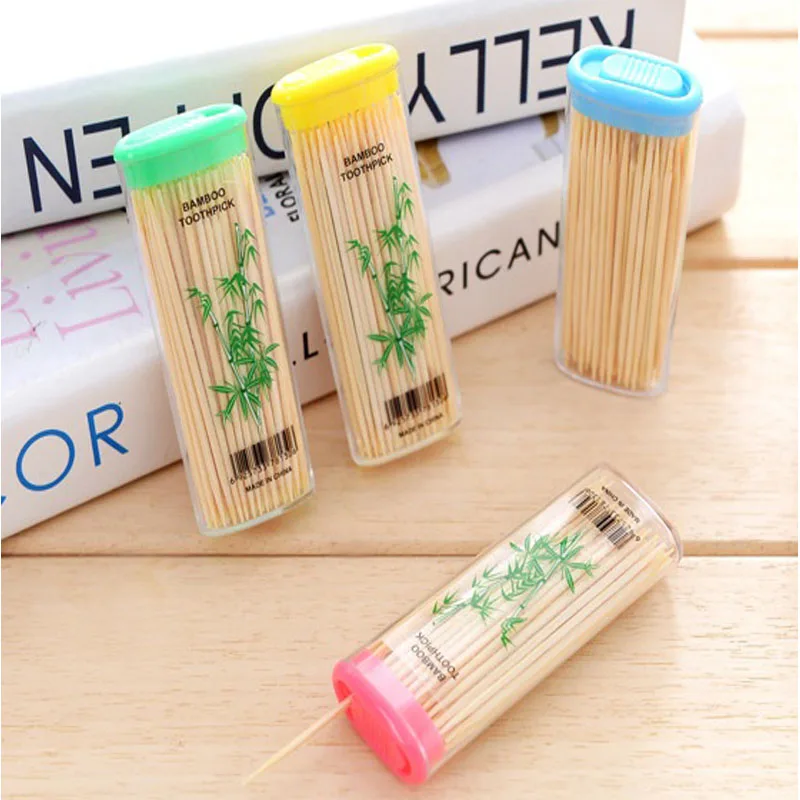 4 Color Fine Toothpick Box Portable Green Bamboo Toothpicks Portable Purification-in Toothpick ...