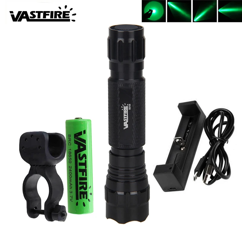 

VASTFIRE Q5 LED Tactical Hunting Weapon Light Rifle Airsoft Hunting Flashlight+Remote Pressure Switch+Mount+18650+USB Charger