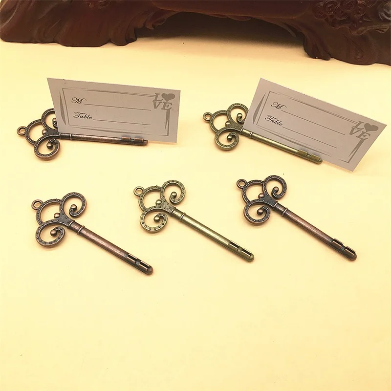 wedding favors skeleton key place card holder antique