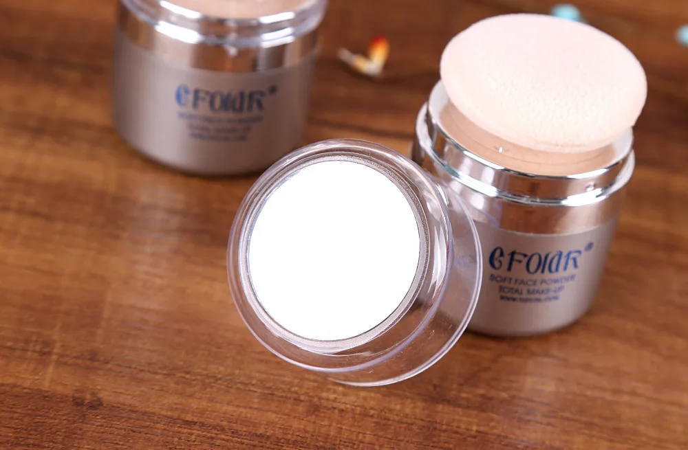 EFOLAR, брендовая рассыпчатая пудра, содержит зеркало+ Порошковая пудра, стойкая, контроль жирности, водостойкая, стойкая пудра для макияжа лица