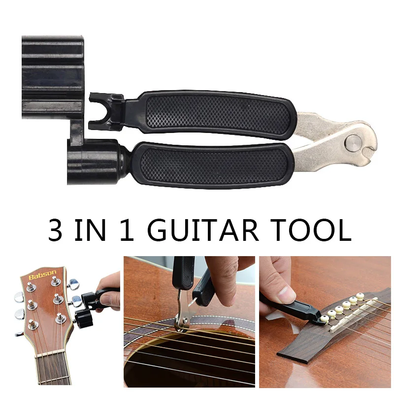 3 in 1 Tool Guitar Winder+String Cutter+Pin Puller for Guitar Banjo MandoliODDE