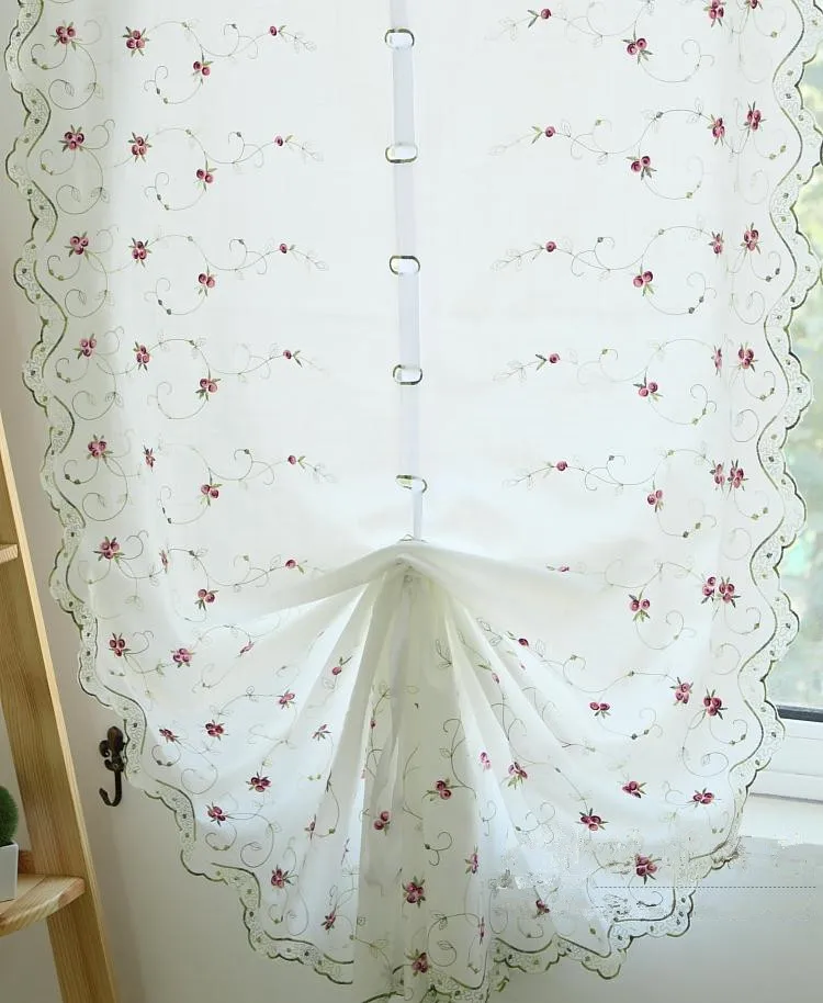 Three dimensional embroidery rose balloon cotton curtain Finished