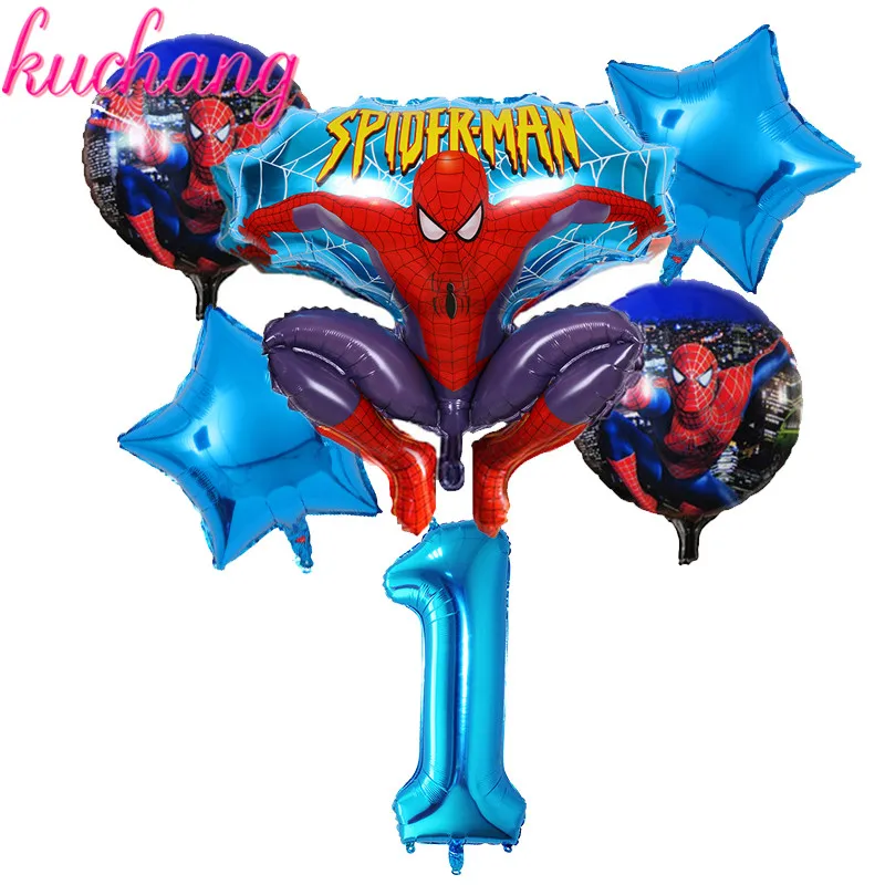 6 шт./лот шары с изображениями Человека-паука 40 дюймов Количество воздушных шаров набор Человек-паук вечерние надувные гелиевые фольгированные шары украшения на день рождения