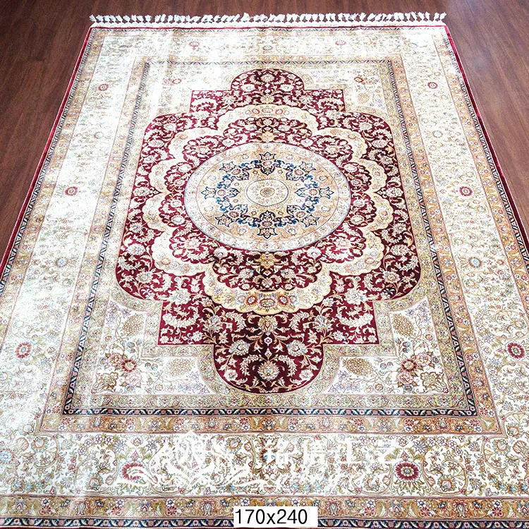 5,5 'x8' круглый цветочный ручной работы персидский ковер ручной переплетения шелковые ковры для дома