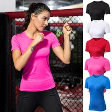 Женские утягивающие футболки, Спортивная футболка с коротким рукавом, увлажняющий кашель, Йога, беговые футболки, топы