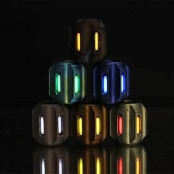 

P Titanium Alloy Knife Lanyard Knife Beads Paracord With 6pcs Tritium Tube Solid Outdoor Zipper Pull Bead EDC Multi Tools