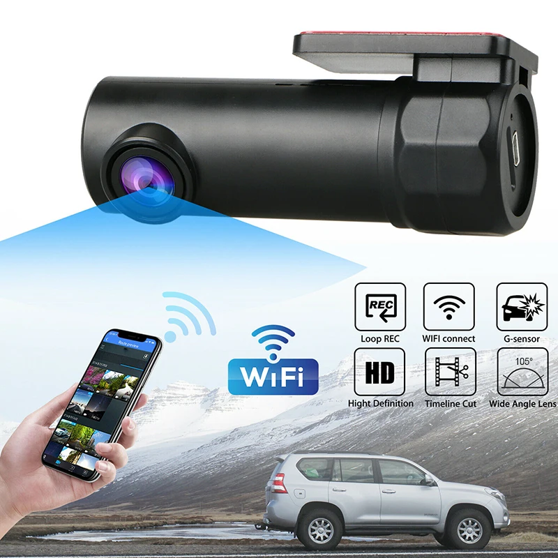 

DUBY Wifi Mini Car DVR Dashboard Camera HD Portable Dash Cam G-sensor Vehicle Driving Video Recorder NO Screen Retail Package