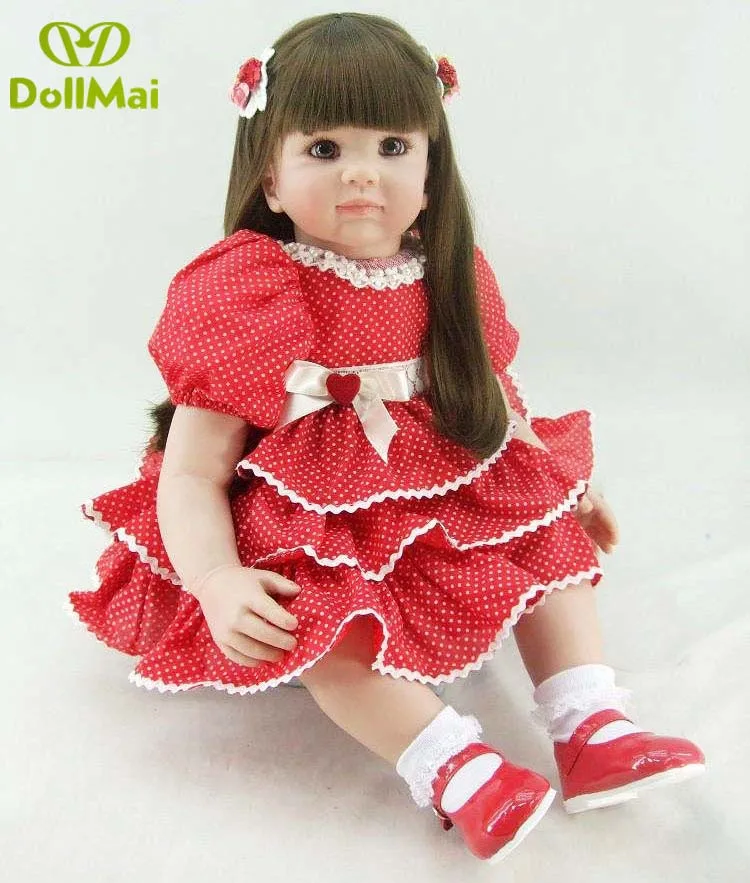 

60cm High-end vinyl silicone reborn baby doll toy newborn girl princess doll birthday gift bedtime toy bebe doll reborn