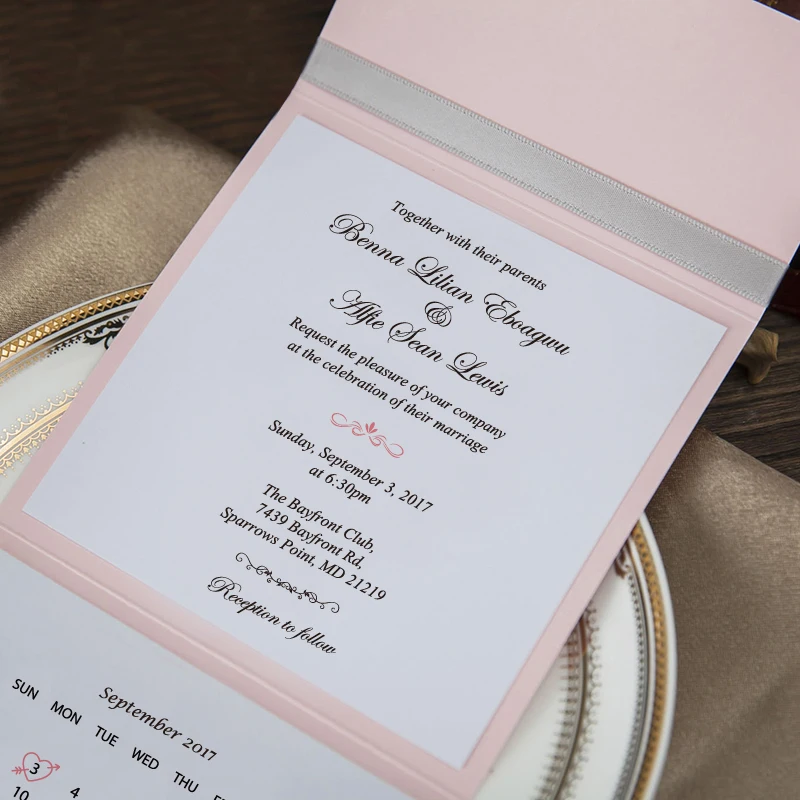 Romantic Pink Wedding Invitations