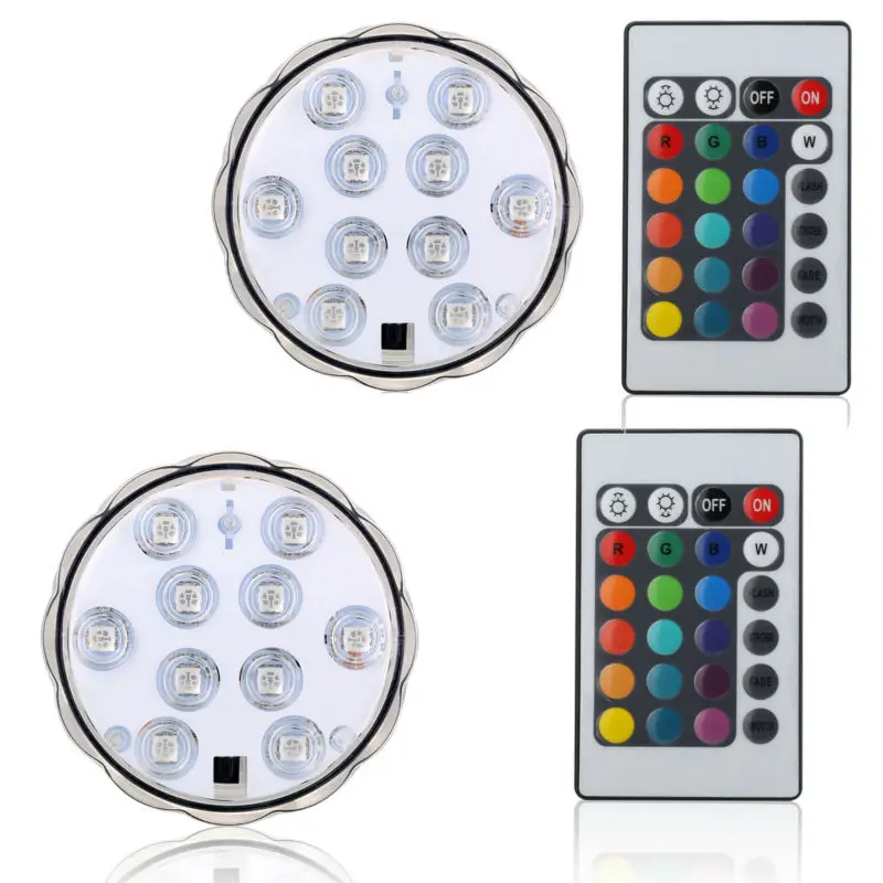 12 шт./лот оптом RGB LED Light погружной Водонепроницаемый таблице центральным свет в форме цветка Освещение