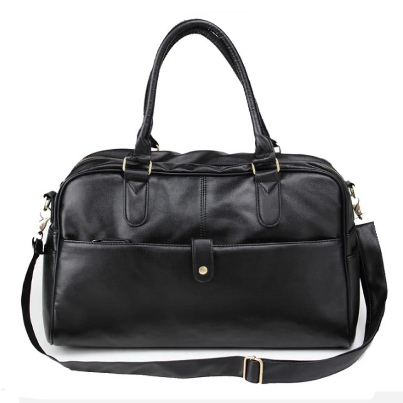 

Brand Mens Black Travel Bags Shoulder Handbags Fashion Men Leather Portable Travel Luggage Bags