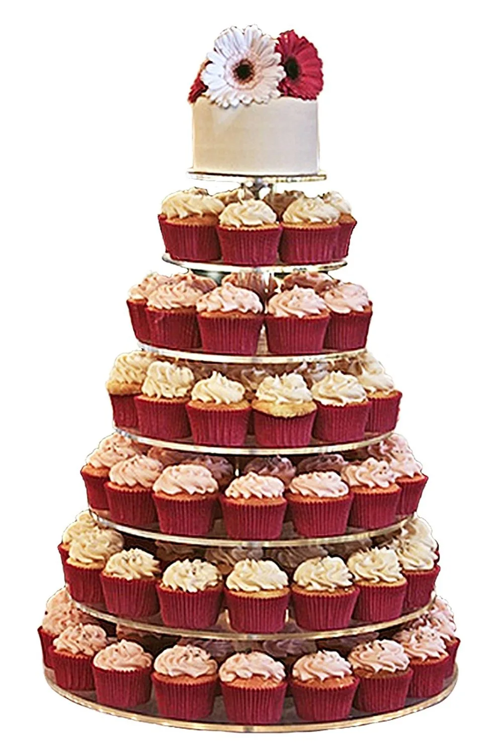 New 7 Tier Clear Acrylic Round Cupcake Stand Wedding Birthday Cake Display Tower 