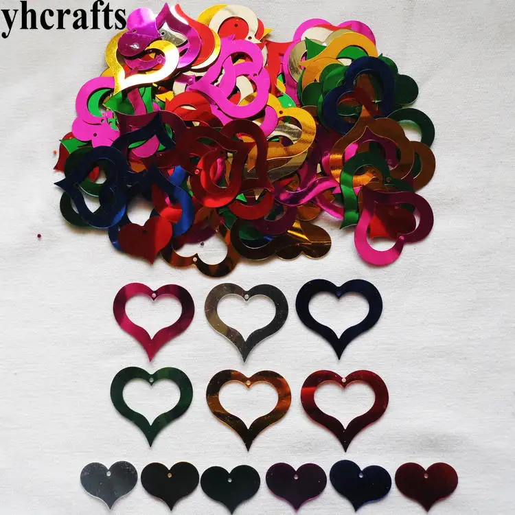 

20gram/Lot Double empty heart sequin Craft material Kindergarten crafts Intelligence Creative activity item Wholesale OEM