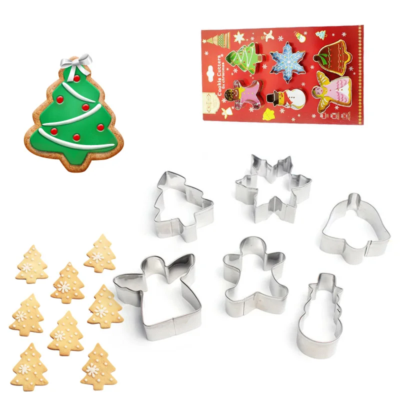 

2019 New 6 Pcs/Set Baking Mold Stainless Steel Cookie Cutter Cake Decoration Tools Cookies Cutter Biscuits Molds Cookies Tool