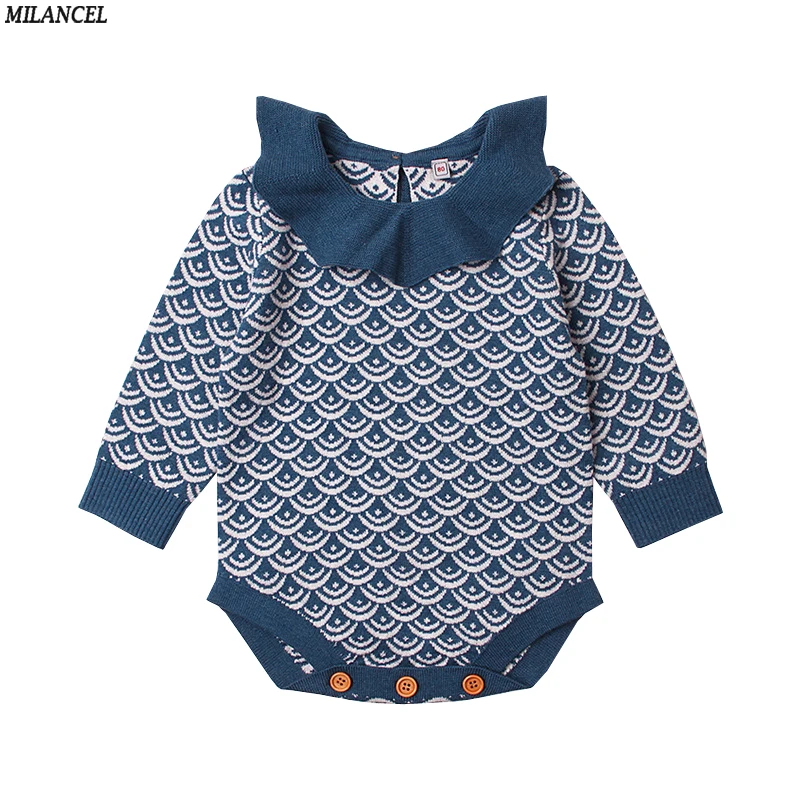 

MILANCEL 2018 New Girls Bodysuits Knitted Baby Boys Clothing Long Sleeve Baby Boys Bodysuits Cute Baby Girls Clothes Baby Jumper
