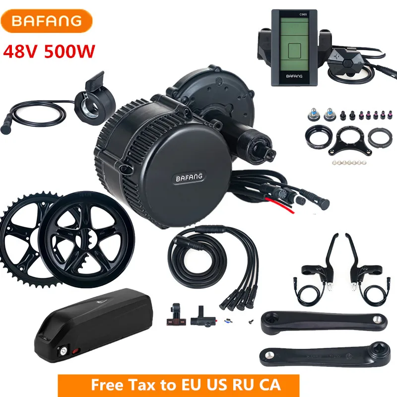 Bafang 8fun 48 В 500 Вт BBS02B середине кривошипно Drive комплекты для мотора с 48 В 17AH литиевых Батарея C961 C965 преобразования электрических Запчасти