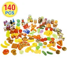 140Pcs Schneiden Obst Gemüse Pretend Spielen kinder Küche Spielzeug Miniatur Sicherheit Lebensmittel Sets Bildungs Klassische Spielzeug für Kinder