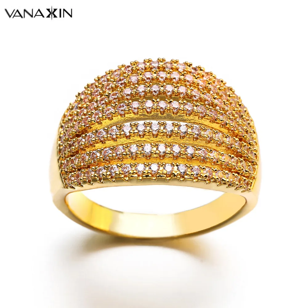 

VANAXIN Big Rings For Women Micro Pave Iced AAA Cubic Zirconia Ring Punk Fashion Jewelry For Women Engagement Gift Free Box Cool