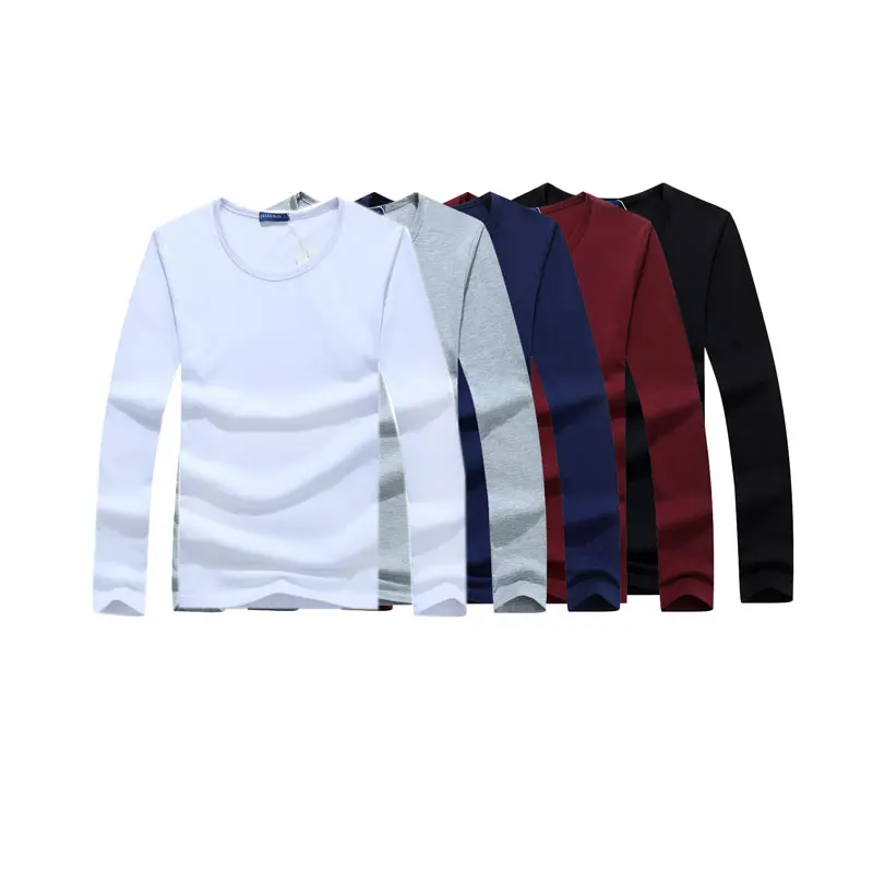 5 pçs/lote Roupas de Marca de manga Longa T Shirt Dos Homens Da Forma dos homens Para O Sexo Masculino T-shirt Outono E Inverno M-6XL Frete Grátis
