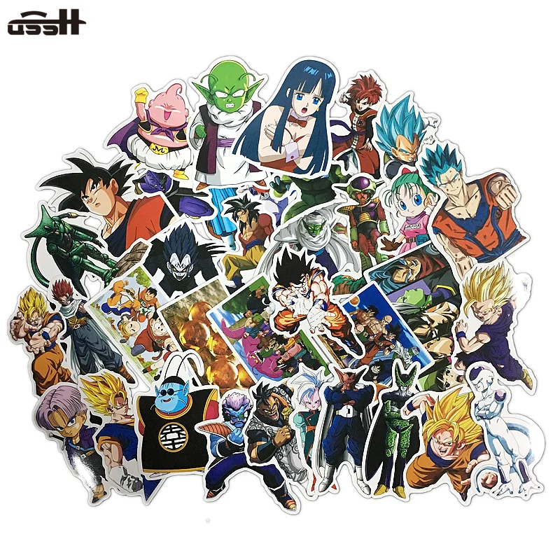 

36 Pcs No repetition Dragon Ball Cartoon PVC Waterproof Sticker For Laptop Car Styling Phone Luggage Bike Motorcycle Stickers