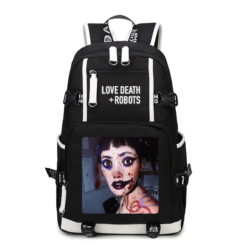 

Love Death Robots Backpack Student School travel bags New laptop Unisex Oxford reflect light Backpacks